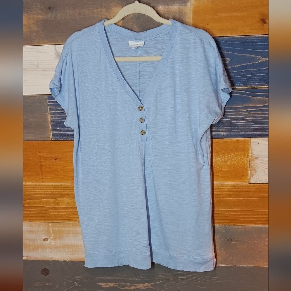 J.Jill Cotton Blend Shirt M Tall Blue